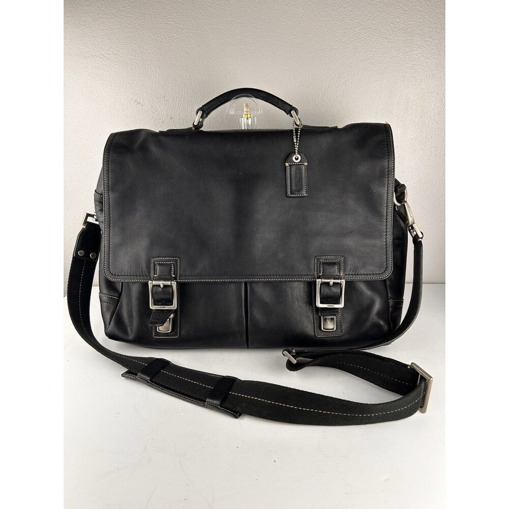 Vintage Coach Briefcase Messenger Black Bag 5A06 Black Y2k